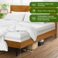 Acacia Alander Bed Frame With Headboard Bed Frame Queen Size Solid Wood Platform Bed, Scandinavian Signature High Headboard Wood Bed Compatible With All Mattress Types, 30 Mins Assembly, Walnut