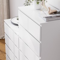 Fotosok 7 Drawer Dresser White Dresser Tall Dresser 236W X 157D X 467H In White Chest Of Drawers With Large Storage Space F