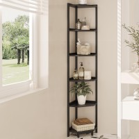 Hzuaneri Corner Shelf Stand Corner Bookshelf Storage Standing Shelf Unit With Metal Frame Plant Stand Corner Bookcase For Li