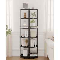 Hzuaneri Corner Shelf Stand Corner Bookshelf Storage Standing Shelf Unit With Metal Frame Plant Stand Corner Bookcase For Li