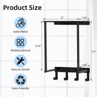 Camping Chair Storage Metal Camping Chair Holder For Garage With 4 Hooks Beach Chair And Umbrella Wall Storage Rack Black