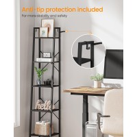 Hzuaneri Ladder Shelf Bookshelf Bookcase Freestanding Corner Storage Shelve With 2 Hooks For Home Office Living Room Kitchen