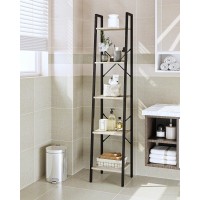 Hzuaneri Ladder Shelf Bookshelf Bookcase Freestanding Corner Storage Shelve With 2 Hooks For Home Office Living Room Kitchen