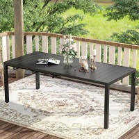 Vicllax Expandable Patio Table Metal Rectangle Outdoor Dining Table For 8 6 4 Person Patio Dining Table For Lawn Garden