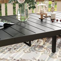 Vicllax Expandable Patio Table Metal Rectangle Outdoor Dining Table For 8 6 4 Person Patio Dining Table For Lawn Garden