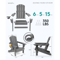 Serwall Adjustable Folding Adirondack Chair Gray