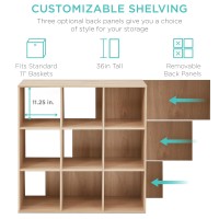 Best Choice Products 9Cube Storage Organizer 11In Shelf Opening Bookcase Display Shelf Customizable W 3 Removable Back Pan