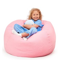 Stuffed Animal Bean Bag Storage No Filler Machine Washable Kids Bean Bag Chair Extra Large Pink Bean Bag Chair Cover Stuff