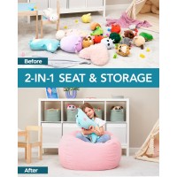 Stuffed Animal Bean Bag Storage No Filler Machine Washable Kids Bean Bag Chair Extra Large Pink Bean Bag Chair Cover Stuff