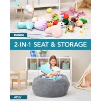 Stuffed Animal Bean Bag Storage No Filler Machine Washable Kids Bean Bag Chair Cover Makes Extra Large Bean Bag Chair Stuff