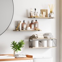 Fixwal 31 Tier Bathroom Floating Shelves Over Toilet 158In Farmhouse Rustic Wood Shelves Wall Decor For Bathroom Living Roo