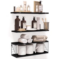 Fixwal 31 Tier Bathroom Floating Shelves Over Toilet 158In Farmhouse Rustic Wood Shelves Wall Decor For Bathroom Living Roo