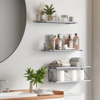 Fixwal 31 Tier Bathroom Floating Shelves Over Toilet 158In Farmhouse Rustic Wood Shelves Wall Decor For Bathroom Living Roo