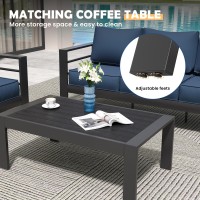 Amopatio Aluminum Patio Furniture 6 Pieces Metal Outdoor Furniture Set Outdoor Sectional Modern Sofa Sets With Coffee Table Fo