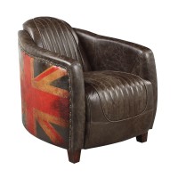 AcME Brancaster chair, Antique Slate Top grain Leather LV01811(D0102HR7ZY8)