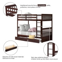 Merax Wood Bunk Bed With Drawers Convertible Wood Bunk Bed With Ladders And Two Storage Drawers Solid Wood Detachable Bunk Bed F