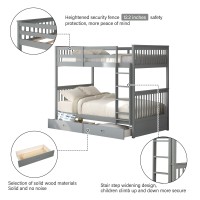 Merax Wood Bunk Bed With Drawers Convertible Wood Bunk Bed With Ladders And Two Storage Drawers Solid Wood Detachable Bunk Bed F