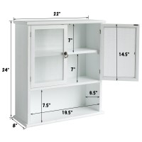 Collective Home Storage Cabinet 24 Wall Organizer Cabinet Solid Wood Bathroom Cabinet With 2 Door Already Assembled 22 X