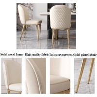 Wigselbl Dining Chairs Vintage Leather Mid-Century Kitchen Counter Chairs Lounge Leisure Living Room Corner Chairs Upholstered Side Chair With Gold Metal Legs And Backrests (Color : 2Pcs)