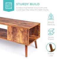 Best Choice Products Wooden Midcentury Modern Coffee Table Accent Furniture For Living Room Indoor Home D Cor Wopen Storag