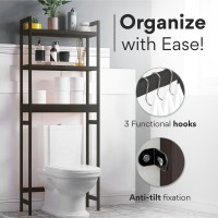 Get Sorted Elegant Bathroom Space Saver Shelf | Universal Bathroom Over Toilet Storage Cabinet | Fits All Toilets | Easy Assembly Over Toilet Shelf Organizer For Tidy Bathrooms | 10.2??X24.8??X64.1??
