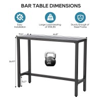 Sumshadow Outdoor Bar Table Patio Console Pub Height Table With Powder Coated Steel Frame Weather Resistant Waterproof Top For