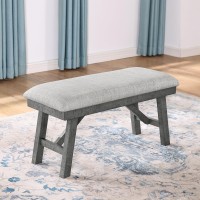 Best Quality Furniture D189-B Bench, Light Gray