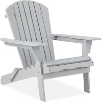 Best Choice Products Folding Adirondack Chair Outdoor Wooden Accent Furniture Fire Pit Lounge Chairs For Yard Garden Patio W