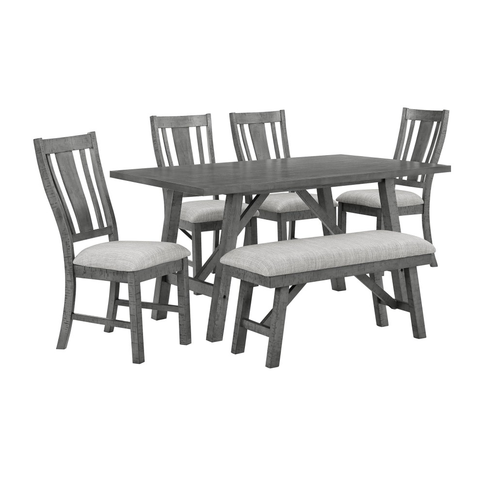 Best Quality Furniture D189D6 Dining Set, Grey