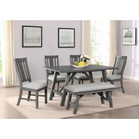 Best Quality Furniture D189D6 Dining Set, Grey