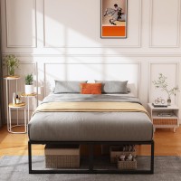 Xinxinyan 14 Inch King Bed Frame No Box Spring Needed Heavy Duty Metal Platform King Size Bed Frame Strong Steel Slats Suppor