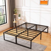 Xinxinyan 18 Inch Queen Bed Frame No Box Spring Needed Heavy Duty Metal Platform Queen Size Bed Frame Strong Steel Slats Supp