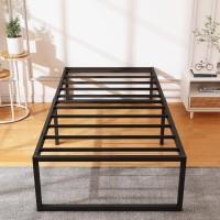 Xinxinyan 16 Inch Twin Bed Frame No Box Spring Needed Heavy Duty Metal Platform Bed Frame Twin Size Strong Steel Slats Support