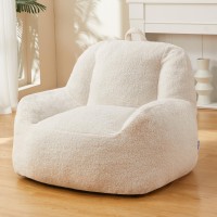 Homguava Bean Bag Chair Sherpa Bean Bag Lazy Sofa Beanbag Chairs For Adults With High Density Foam Filling Modern Accent Chairs