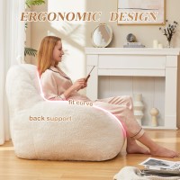 Homguava Bean Bag Chair Sherpa Bean Bag Lazy Sofa Beanbag Chairs For Adults With High Density Foam Filling Modern Accent Chairs