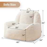 Homguava Bean Bag Chair Sherpa Bean Bag Lazy Sofa Beanbag Chairs For Adults With High Density Foam Filling Modern Accent Chairs