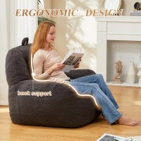 Homguava Bean Bag Chair Sherpa Bean Bag Lazy Sofa Beanbag Chairs For Adults With High Density Foam Filling Modern Accent Chairs