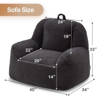 Homguava Bean Bag Chair Sherpa Bean Bag Lazy Sofa Beanbag Chairs For Adults With High Density Foam Filling Modern Accent Chairs