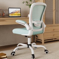 Mimoglad Home Office Chair, High Back Desk Chair, Ergonomic Mesh Computer Chair With Adjustable Lumbar Support And Thickened Seat Cushion (Modern, Tiffany Blue)