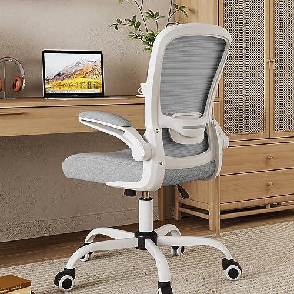 Mimoglad Home Office Chair, High Back Desk Chair, Ergonomic Mesh Computer Chair With Adjustable Lumbar Support And Thickened Seat Cushion (Modern, Moon Gray)