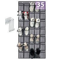 35 Large Pockets Over The Door Shoe Organizer Extra Sturdy Oxford Fabric Hanging Shoe Rack For Door Closet Wall Mesh Shoe Stor