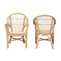 Baxton Studio Zara Modern Bohemian Natural Rattan Accent Chair