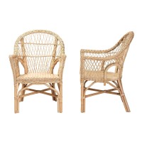 Baxton Studio Zara Modern Bohemian Natural Rattan Accent Chair