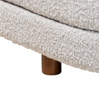 Baxton Studio Betiana Light Gray Boucle Fabric And Brown Wood Storage Bench