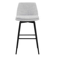 Chita Swivel Barstools Fsc Certified Upholstered Fabric Bar Stools Set Of 2 Metal Base 303 Seat Height White Multicolor