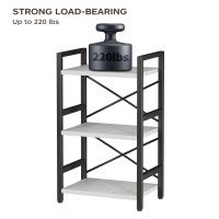 Homeiju Bookshelf 3 Tier Industrial Bookcase Metal Small Bookcase Rustic Etagere Book Shelf Storage Organizer For Living Room