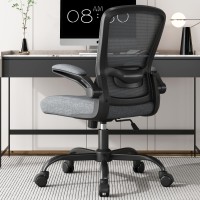 Office Chair, Ergonomic Desk Chair With Adjustable Lumbar Support, High Back Mesh Computer Chair With Flip-Up Armrests-Bifma Passed Task Chairs, Executive Chair For Home Office (Iron Gray, Modern)