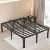 Maf 18 Inch King Size Bed Frame With Round Corner Legs Mattress Slide Stopper No Box Spring Needed Heavy Duty Metal Platform Bed