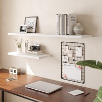 Jpnd Wall Shelf Of Set 2 White Floating Shelves 36 In W X 10 In D X 1 In H Wooden Floating Wall Shelf With Invisible Brackets