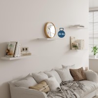 Jpnd Wall Shelf Of Set 2 White Floating Shelves 36 In W X 10 In D X 1 In H Wooden Floating Wall Shelf With Invisible Brackets